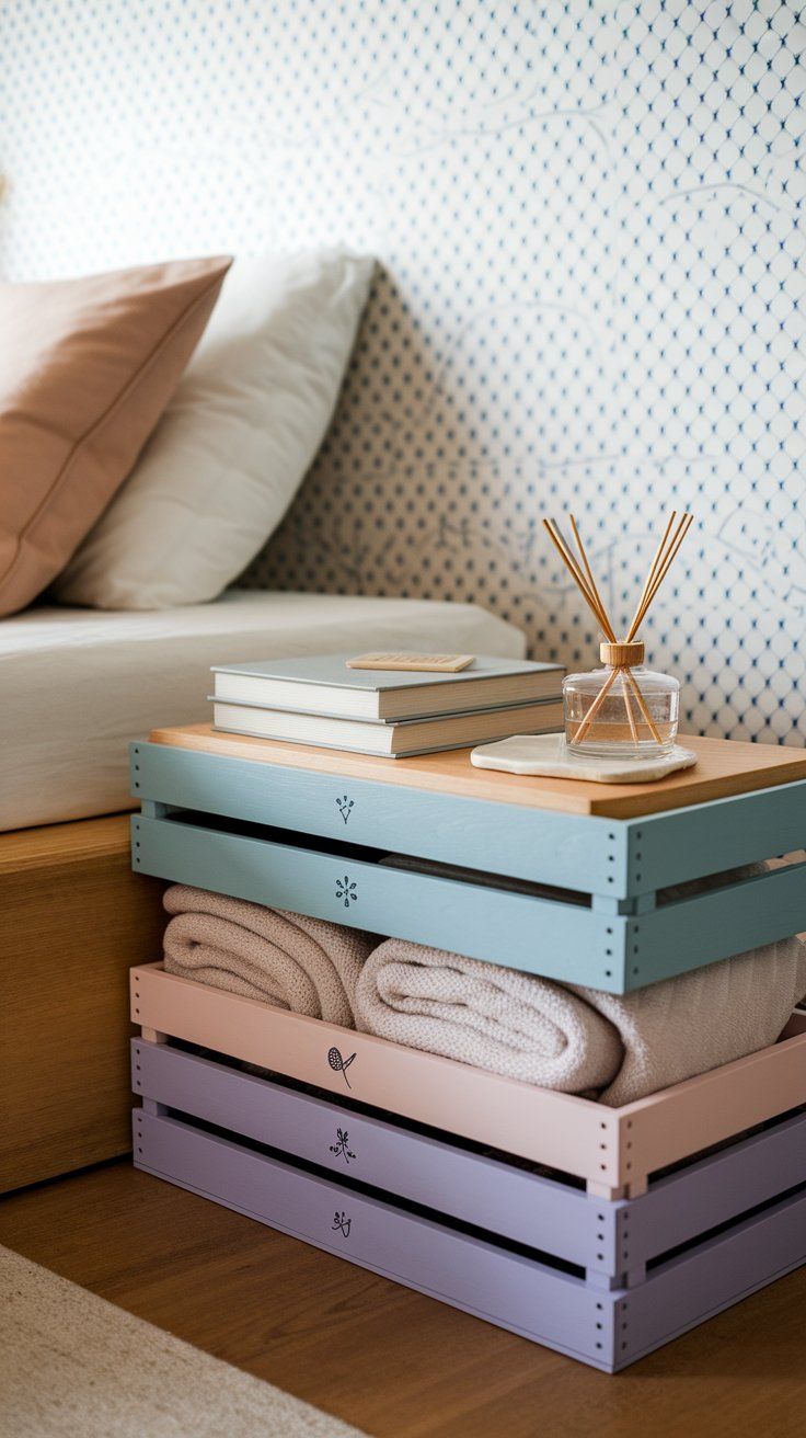 Floor Bed Frame with Modular Side Storage