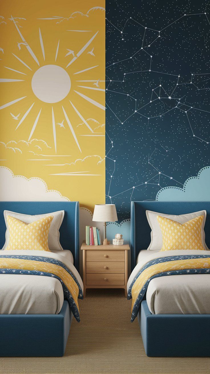 Theme-Connected Walls With Split Personality