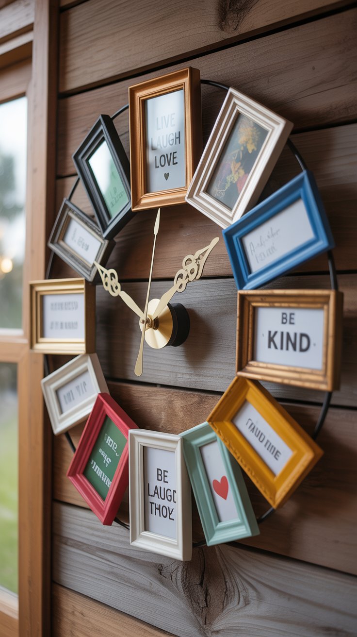 Make a Wall Clock from Vintage Photo Frames