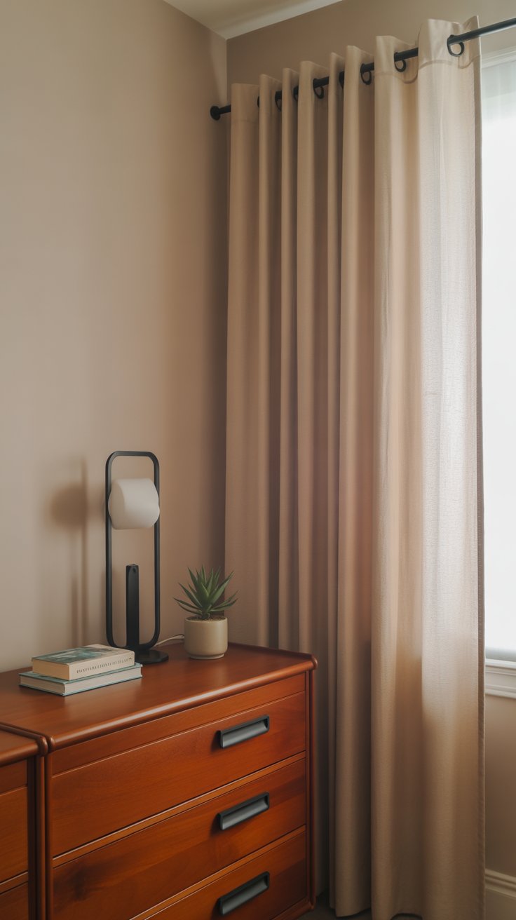 Pair Cherry Wood Furniture with Matte Black Fixtures