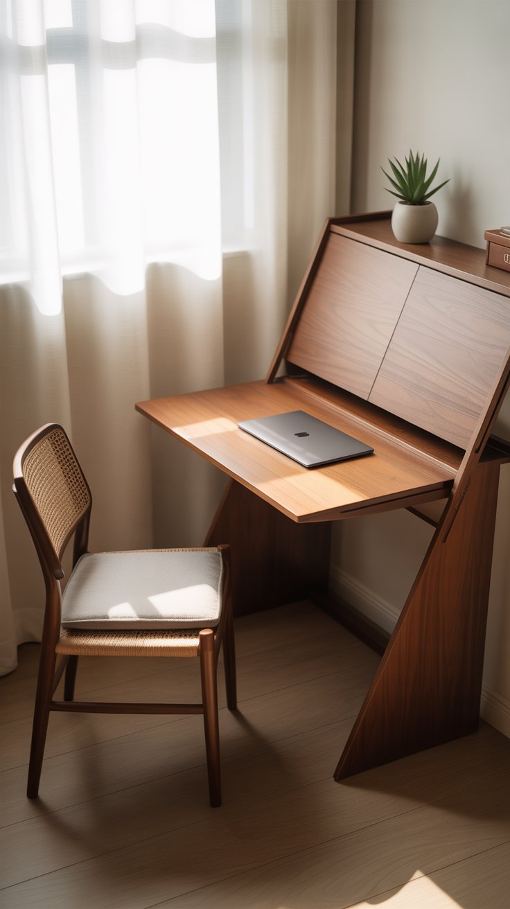 Install a Wall-Mounted Drop-Leaf Desk for Dual Use