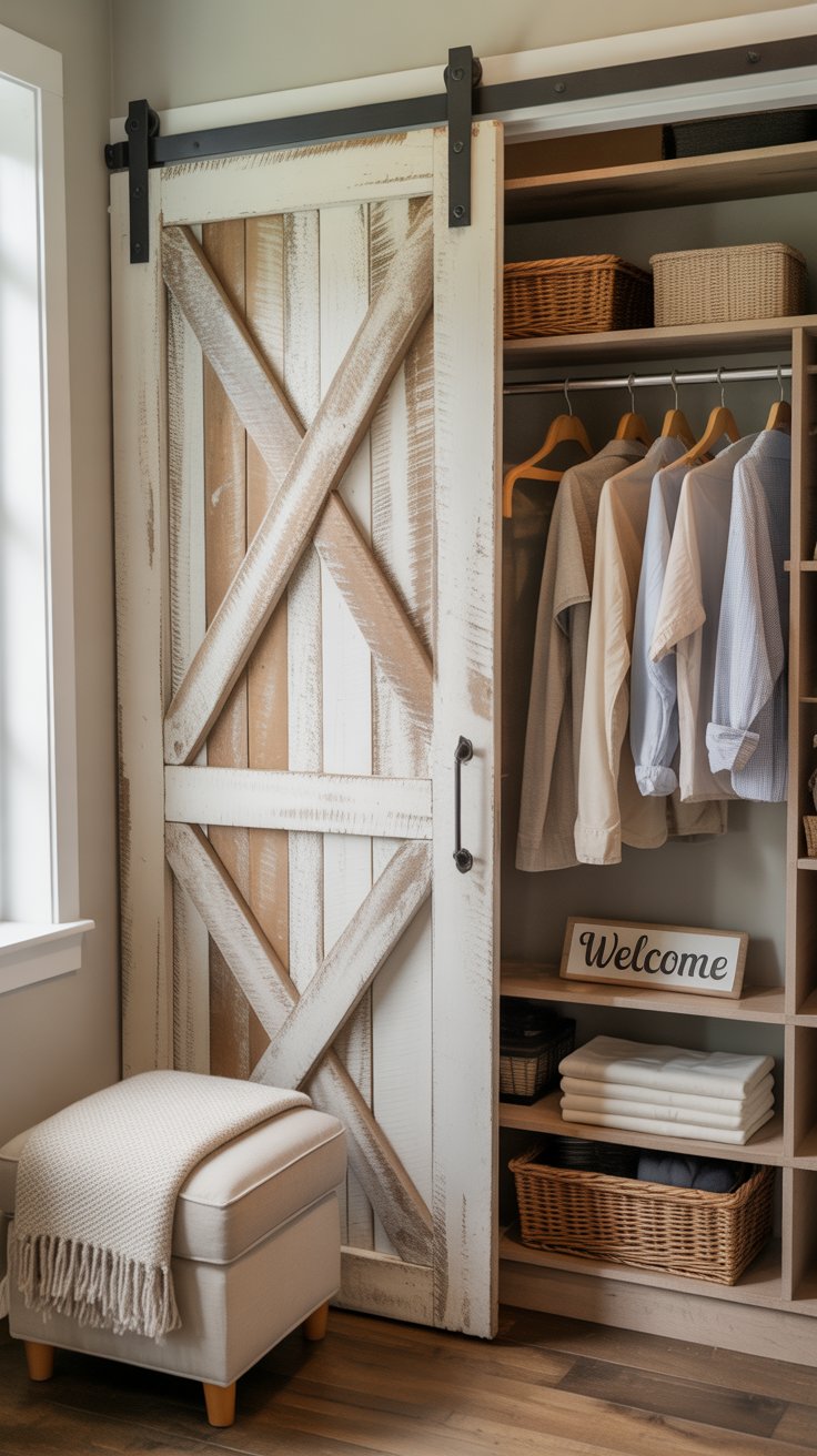 Swapped Closet Door for a Curtain or Barn Slider