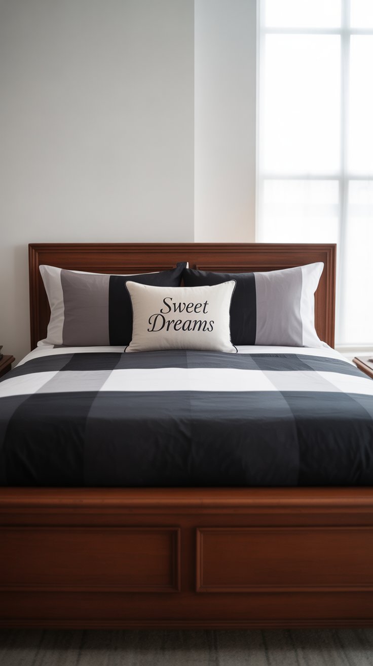 Layer in Modern Bedding in Monochrome or Color-Blocked Palettes
