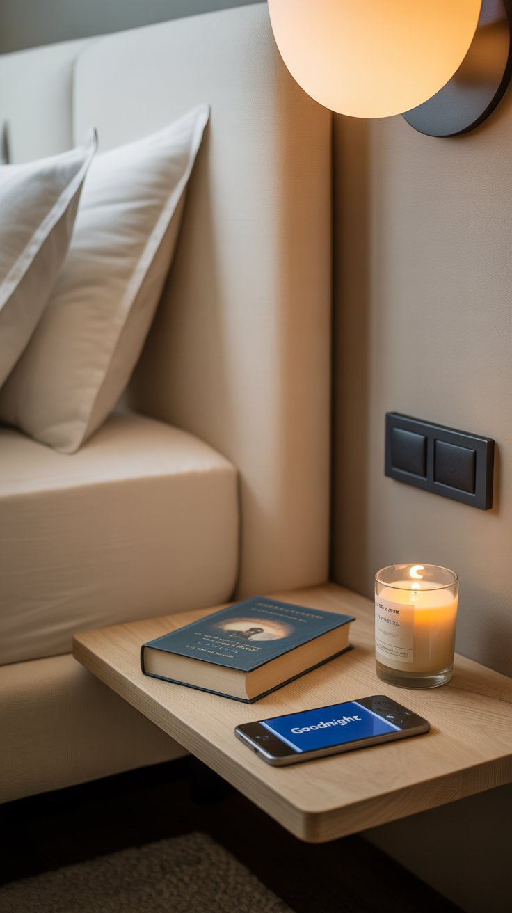 Use a Floating Shelf as a Nightstand Substitute