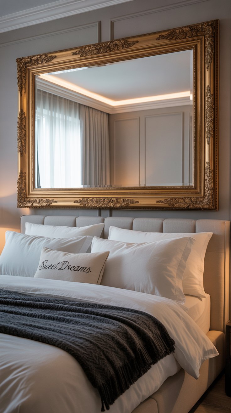 Mount a Statement Mirror Flat to the Ceiling Overhead