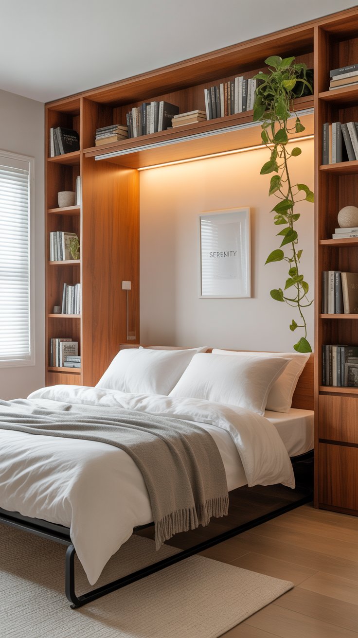 Add a Fold-Down Murphy Bed with Built-In Shelving