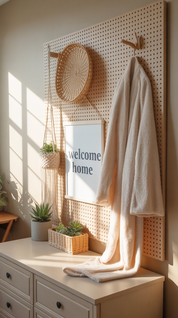 Hang a Pegboard Wall for Guest Storage & Décor