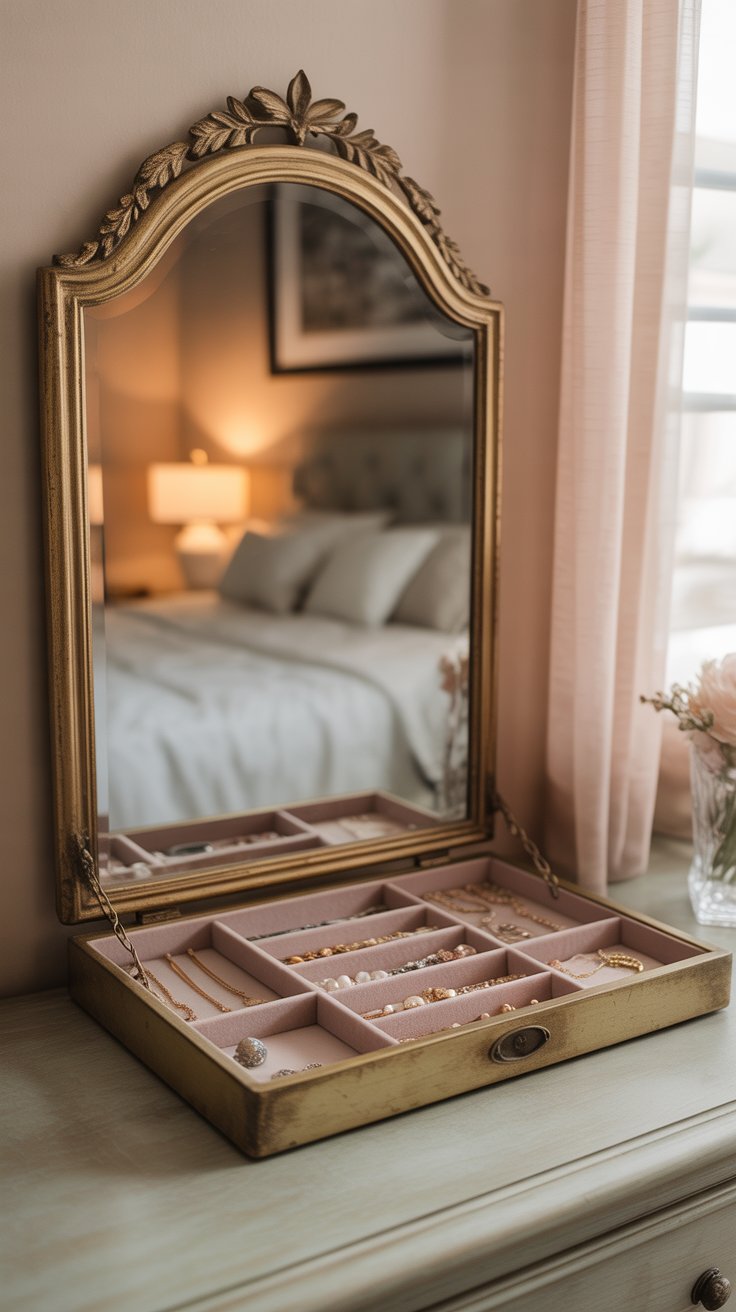 Build a Hidden Jewelry Cabinet Behind a Framed Mirror