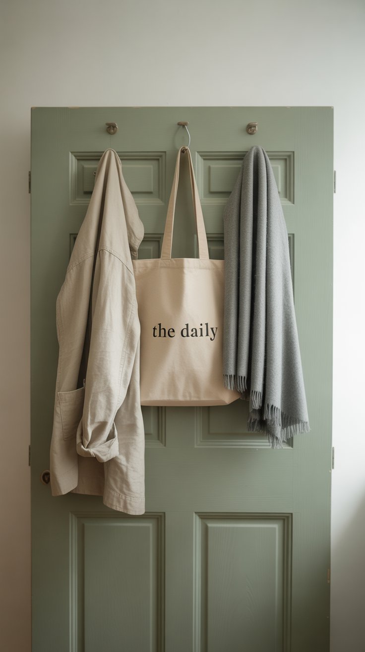 Use Foldable Hooks or Hangers Behind the Door