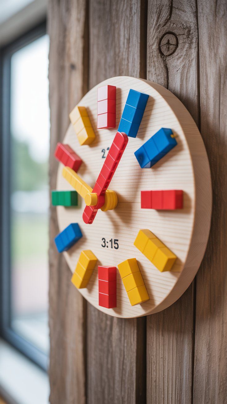 Craft a Wall Clock Using LEGO Pieces and a Real Clock Kit