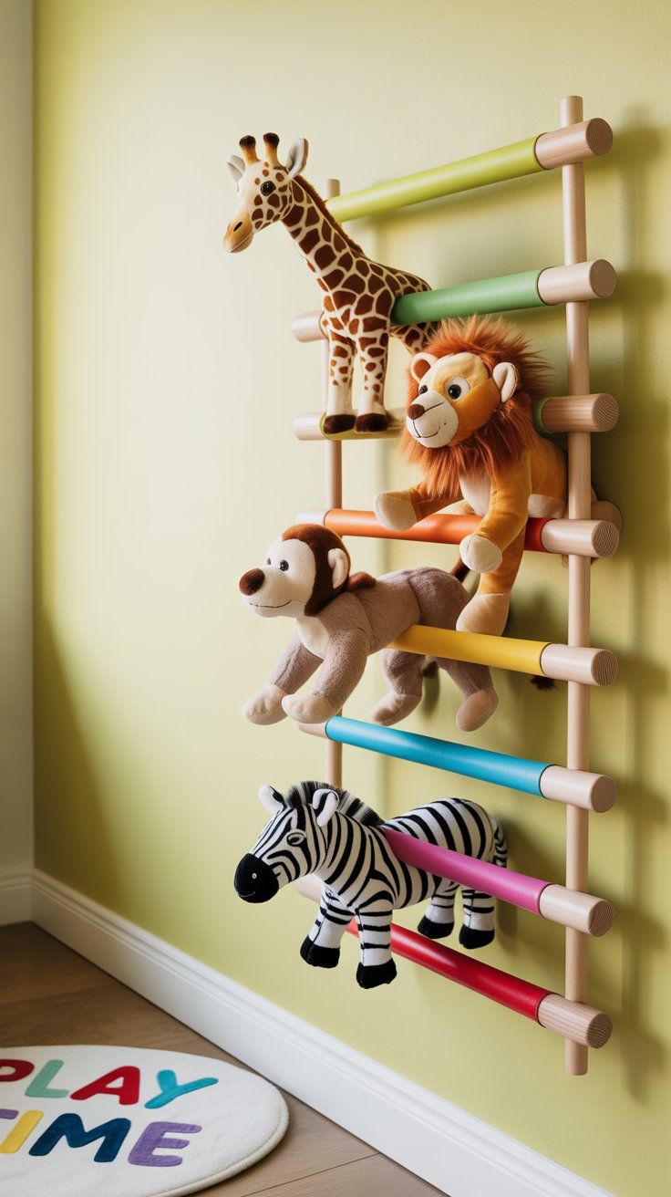 Build a Wall-Hanging Toy Zoo with Painted Dowels and Elastic Bands