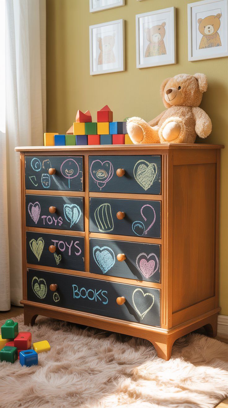 Create Chalkboard Drawer Fronts for a Dresser They Can Doodle On