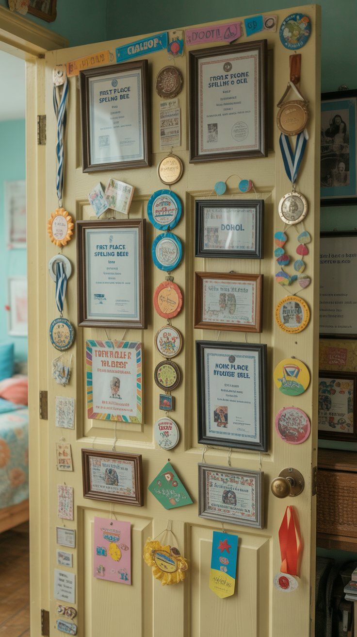 Design a “Door of Achievements” With Framed Paper Awards and DIY Badges