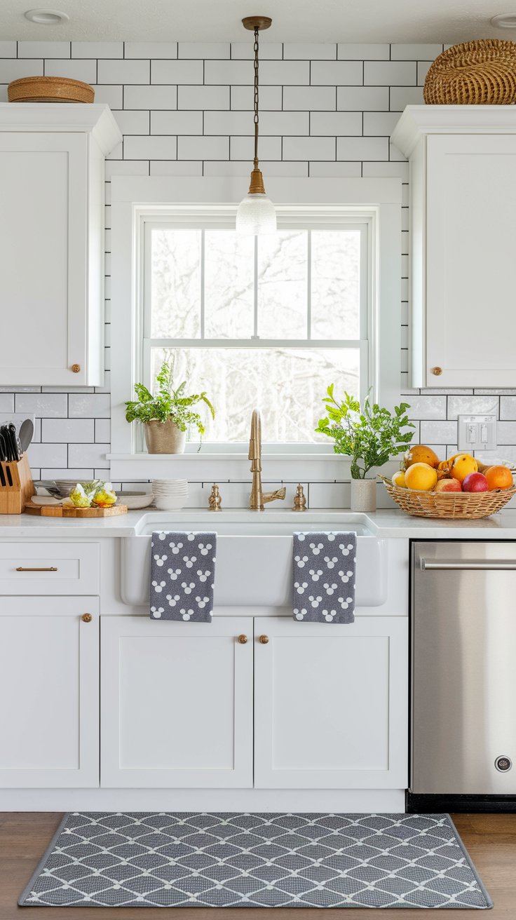 Mickey Mouse kitchen rug adding comfort and character to a cozy cooking space