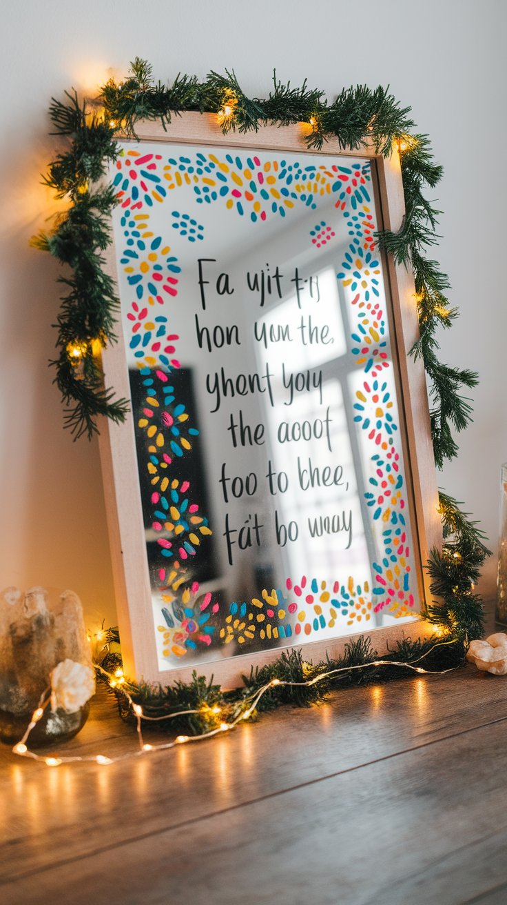 DIY message mirror with glass paint for expressive and interactive room styling