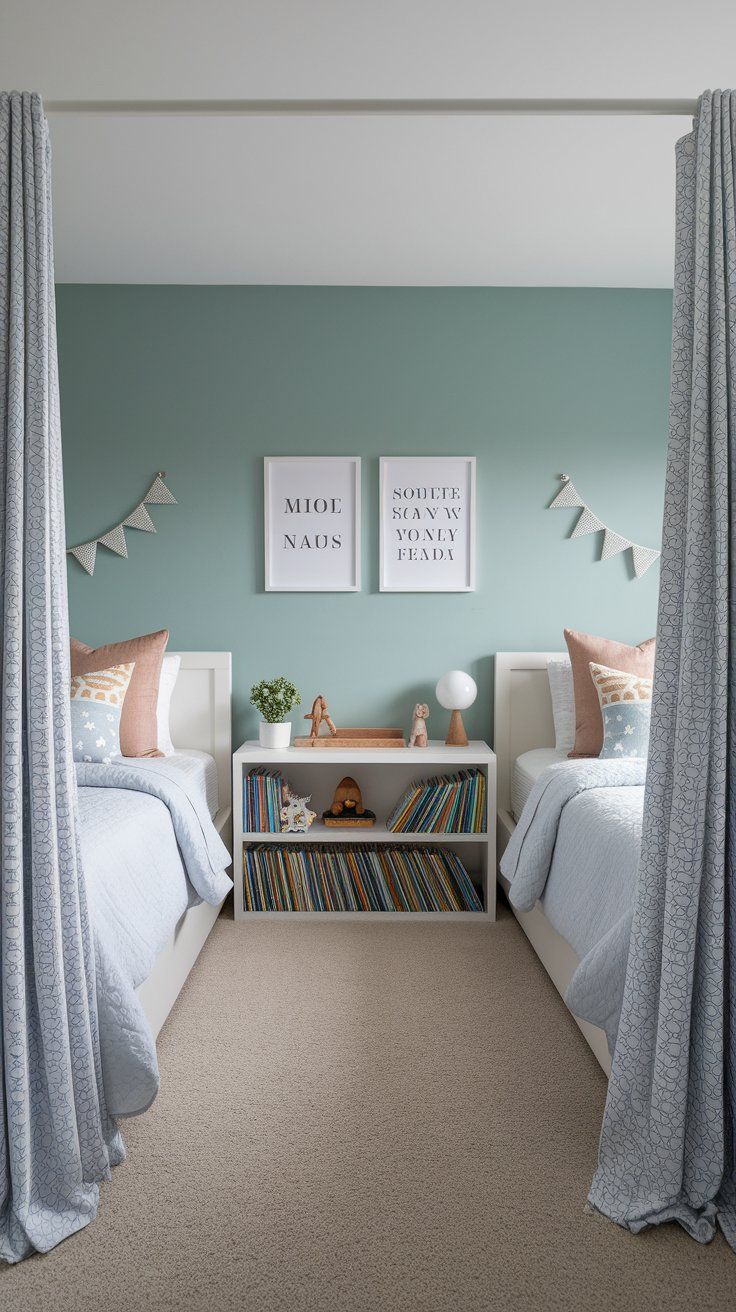Creative room divider ideas for shared small kids’ bedrooms with personalized zones