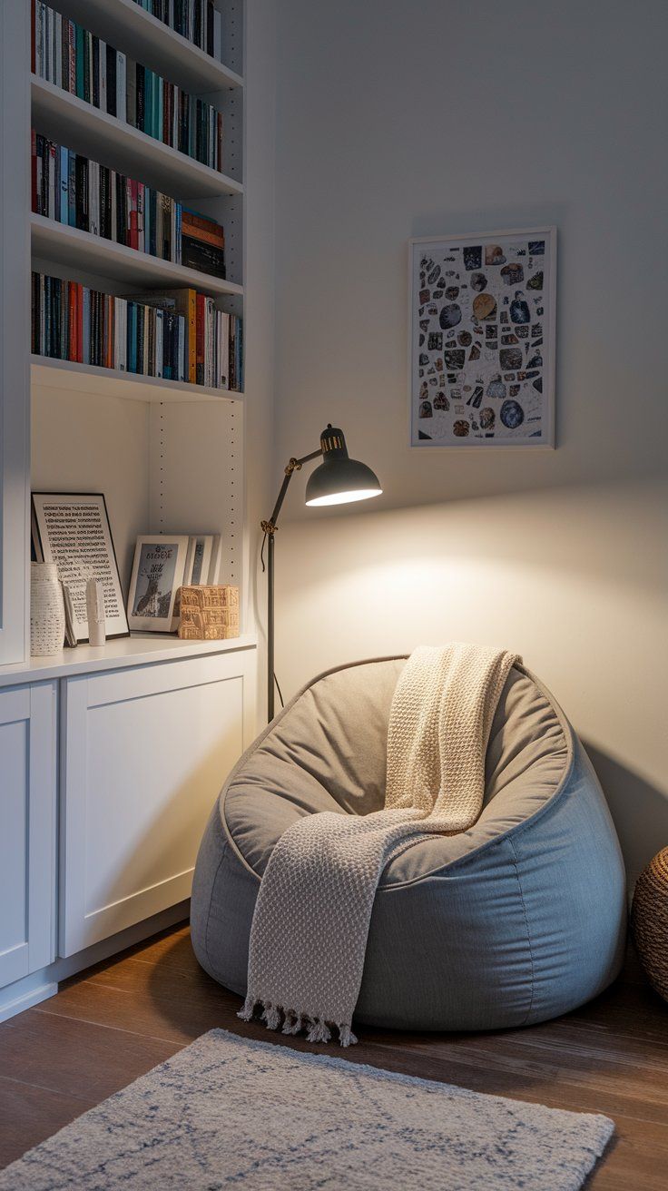 Themed reading corner nook for cozy and functional space in small kids’ bedrooms