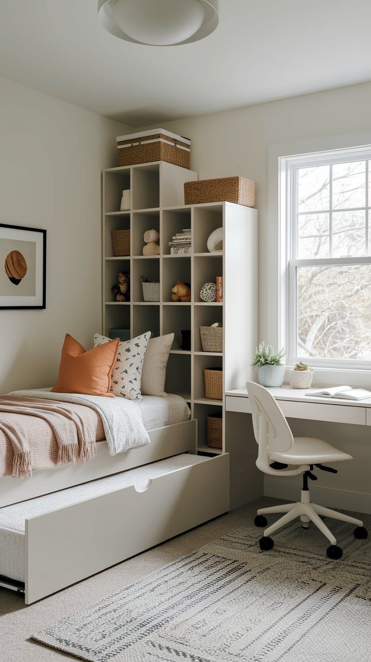 Modular furniture setup for flexible and space-efficient kids’ bedroom design