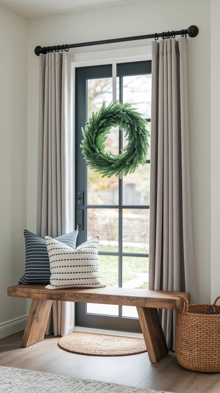 Magnetic curtain panel providing privacy and style on metal back door without drilling