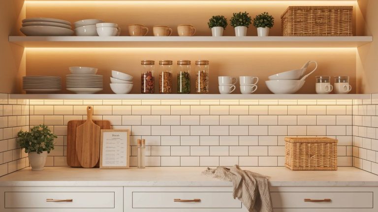 Ways to Style Open Shelving in the Kitchen 01