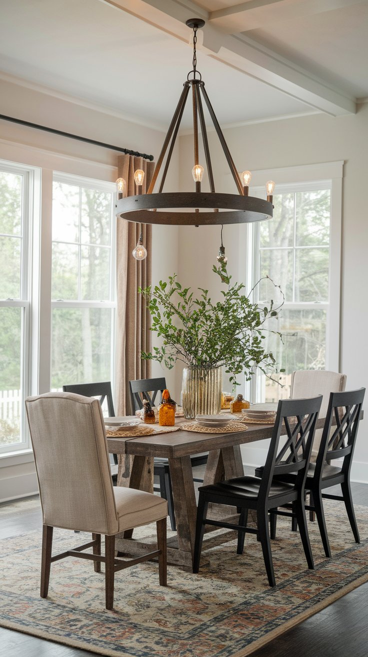 Forged iron lighting fixtures with smoky finish enhancing western ambiance