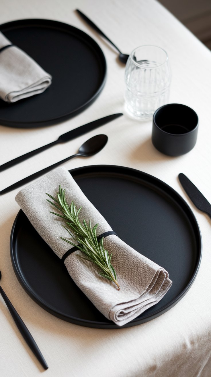 Minimalist place setting with one standout detail for refined and intentional styling
