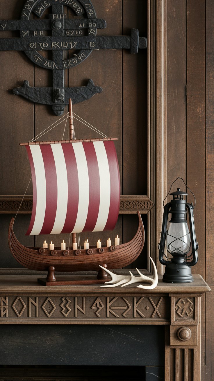Viking ship model bringing movement and myth into Nordic-inspired home decor